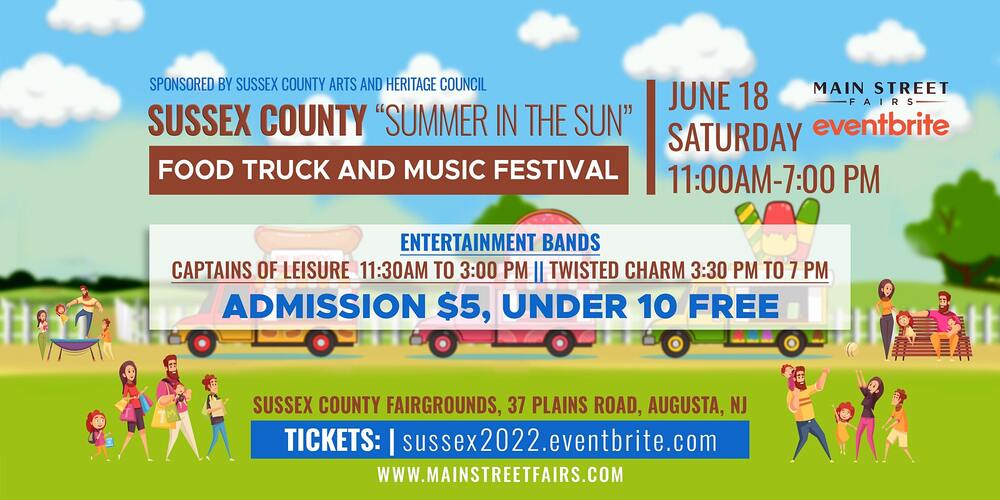 Main Street Fairs  at Sussex County Summer In The Sun Food Truck and Music Festival